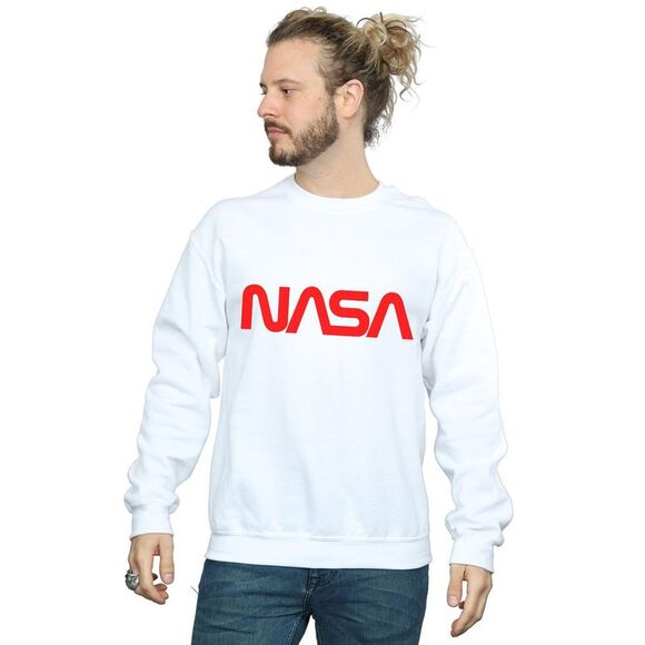 NASA Mens Modern Logo Sweatshirt / White - Picture 3 of 5